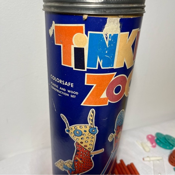 1961 Vintage Tinker Toy Zoo Building Set - HOURS OF FUN. COLLECTIBLE - Picture 3 of 13